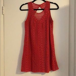 Red/pink lace shift dress, medium